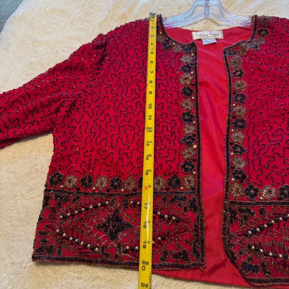 Laurence Kazar silk beaded sequined jacket - Picture 6 of 7
